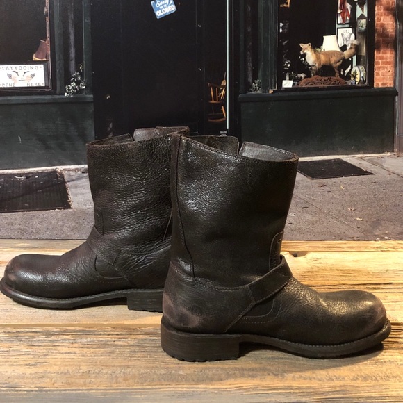 (NWOT) Marc Moto Vintage Style Leather Boots - Picture 4 of 11